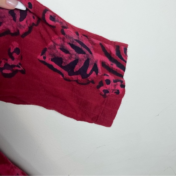 Soft Surroundings Asymmetrical Red Floral Print Tunic Top Size M - Picture 6 of 11